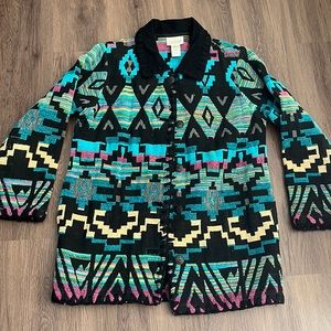 Vintage 90s Aztec coat size small